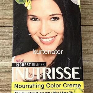 Garnier Nutrisse #12 NATURAL BLUE BLACK Hair Color NEW Richest Blacks